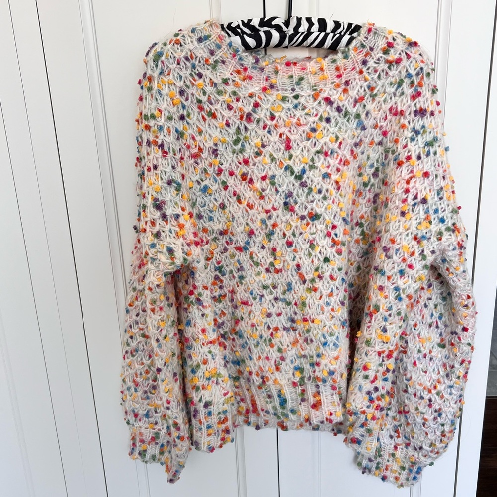 NWT. Large knit sweater. boutique. Beautiful!!